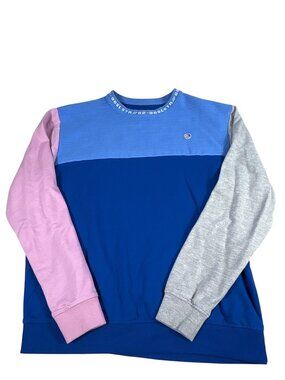 Soul Star England Colorblock Crewneck Sweatshirt XXL Blue Pink Gray Logo